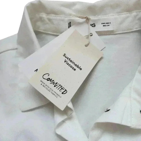 Mango Alec Playsuit White Belted Viscose Buttons New With Tags Women's Small - Picture 8 of 16